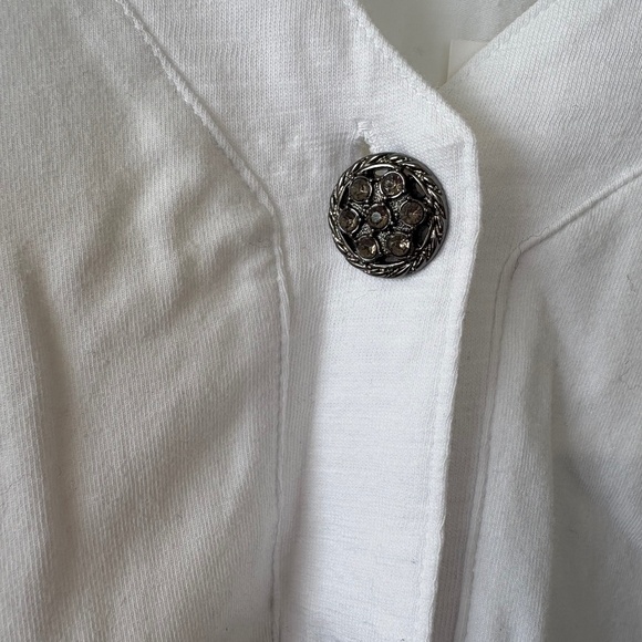 Neon Buddha 'Entranced'  button front jacket with peplum NWT  detail White XL - Picture 5 of 5